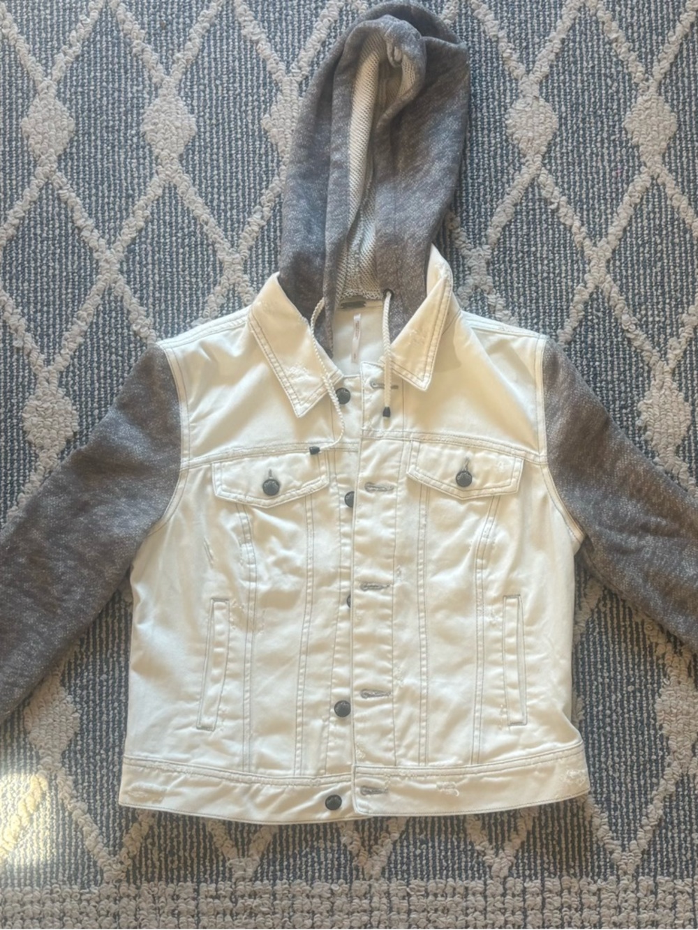 Free People We The Free Jacket Womens Small Canvas Knit Sleeve Hoodie Util Boho